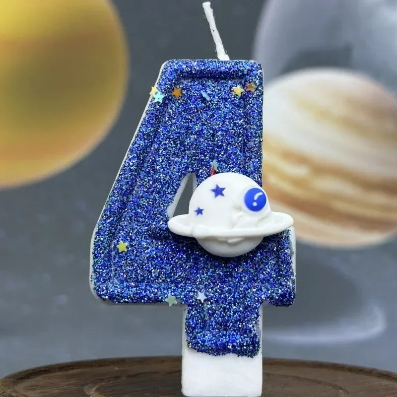 Boys Space Universe Birthday Number Candle Cake Topper Cake Topper Zpaxo 4