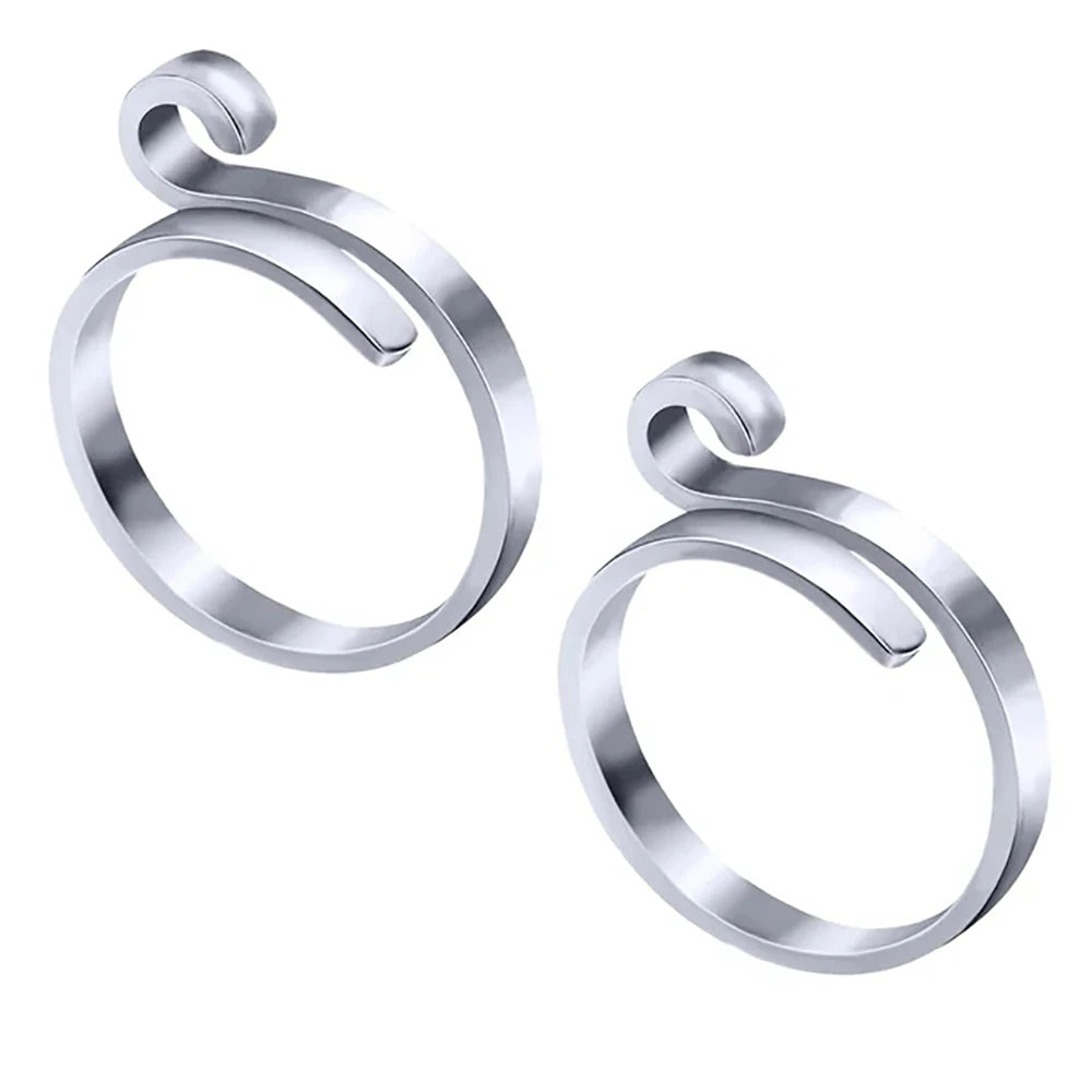2pcs Adjustable Knitting Crochet Loop Ring Knittied Yarn Guide Finger Faster Holder Thimble Crocheters Thread Ring Sewing Tools Zpaxo 2Pcs Silver Double