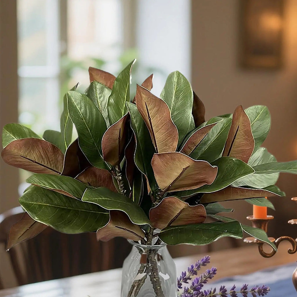 Faux Branches Realistic Magnolia Leaves Artificial Greenery Stems