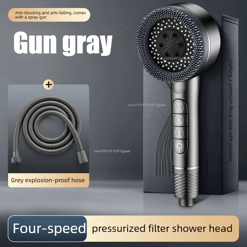 Shower Head 4 Modes Water Saving Adjustable High Pressure Shower Handheld Spray Hangable Multifunctional Bathroom Accessories Zpaxo style 1