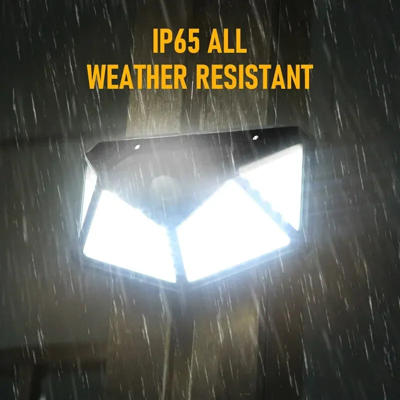 100 LED Solar Wall Light Motion Sensor Outdoor IP65 Lamp