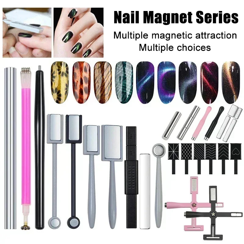 Nail Art Magnetic Stick Wand Pen Multiple Styles Cat Eye Magnet UV Zpaxo