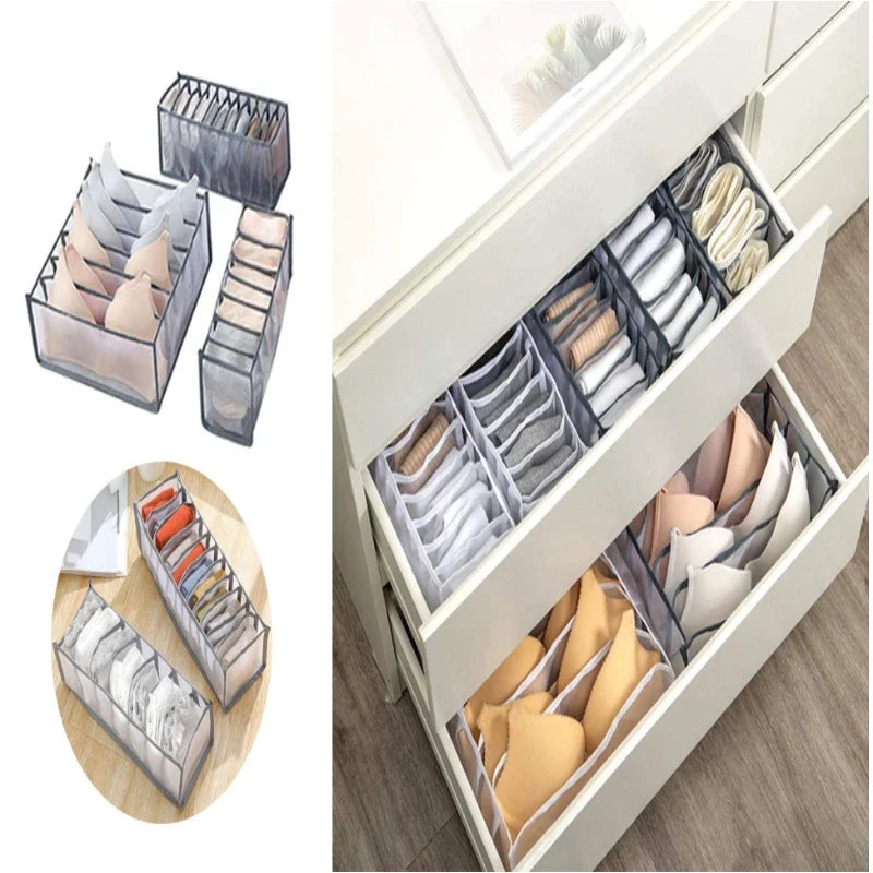 Foldable Underwear Storage Box Translucent Foldable Panty Drawer Organizer Bra Organizer Breathable Mesh Bag For Wardrobe Zpaxo