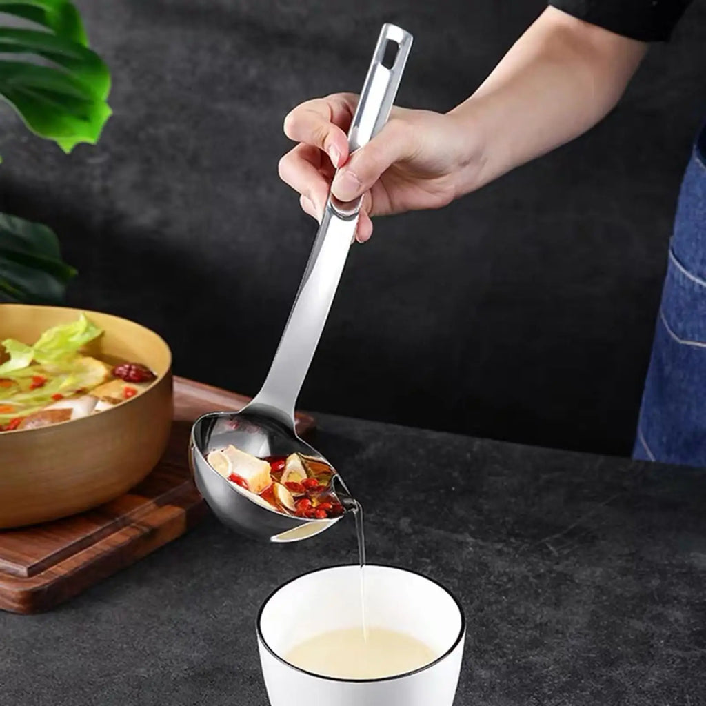 Fat Skimmer Spoon Stainless Steel Gravy Separator Ladle Long Handle