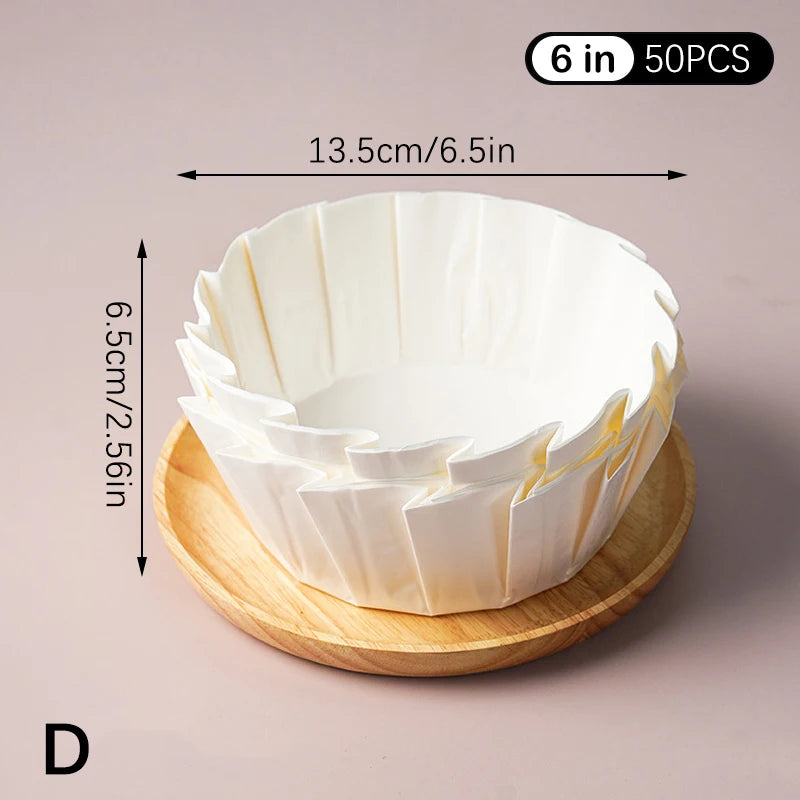 50Pcs 3.5/4/5/6/8inch Muffin Cake Mold Paper Cup Foldless Cupcake Liner Baking Cup For Wedding Party Oilproof Cake Wrap Zpaxo D