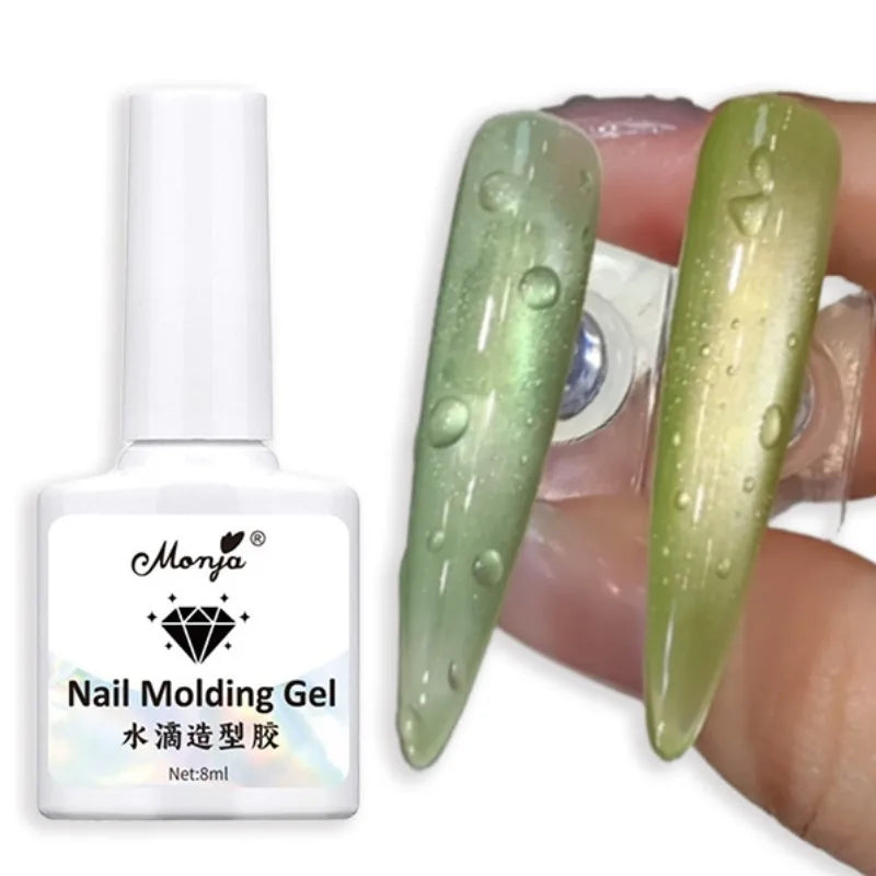 3D Droplet Effect Top Coat Nail Gel Clear Versatile Summer Water Drop Sculpting UV Nail Polish Gel for DIY Nail Art Manicure Zpaxo
