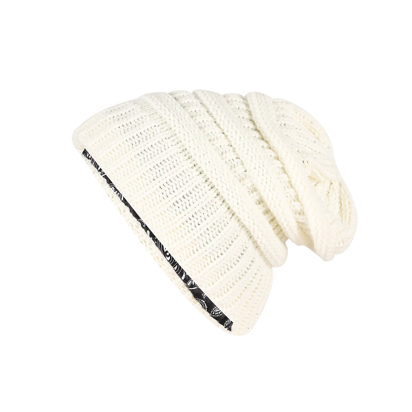 Winter Knit Beanie Hat with Satin Lining – Unisex Skull Cap