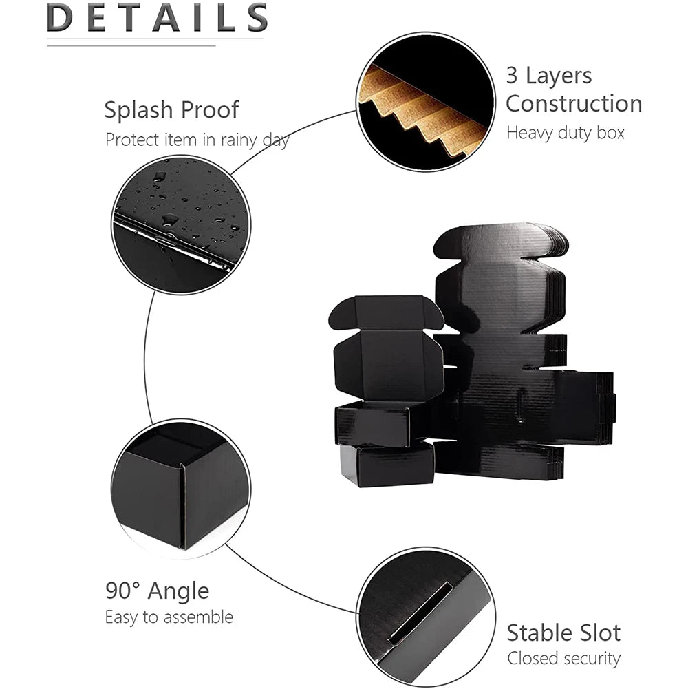 Black Corrugated Mailer Box – Small Business Gift Packaging