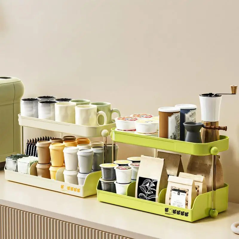 Desktop Cup Storage Rack 2 Tier Office And Household Large Capacity Cup Holder Cosmetics Jewelry Perfume Box Bathroom Shelf Zpaxo