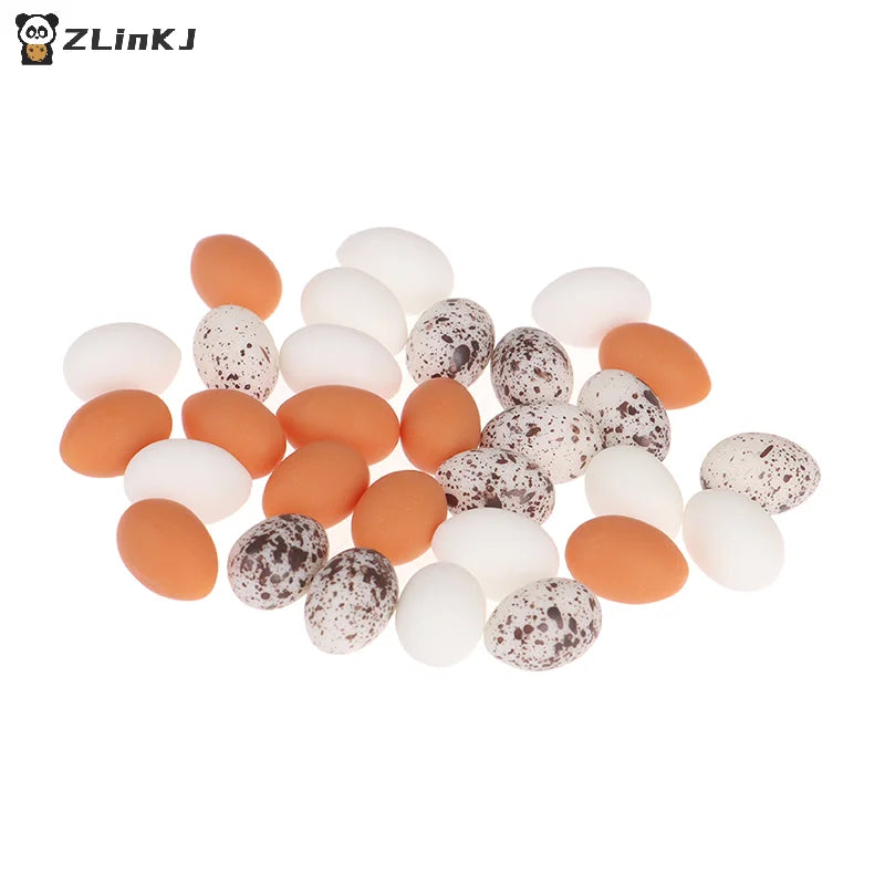▶10Pcs Dollhouse Miniature Simulation Eggs Food Model Pretend Play Kitchen Toys Zpaxo