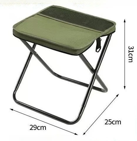 Creative Outdoor Backpack Folding Pencil Case Stool Portable and Easy Camping Equipment Shoulder Bag Stool Sports Folding Chair Zpaxo Green L