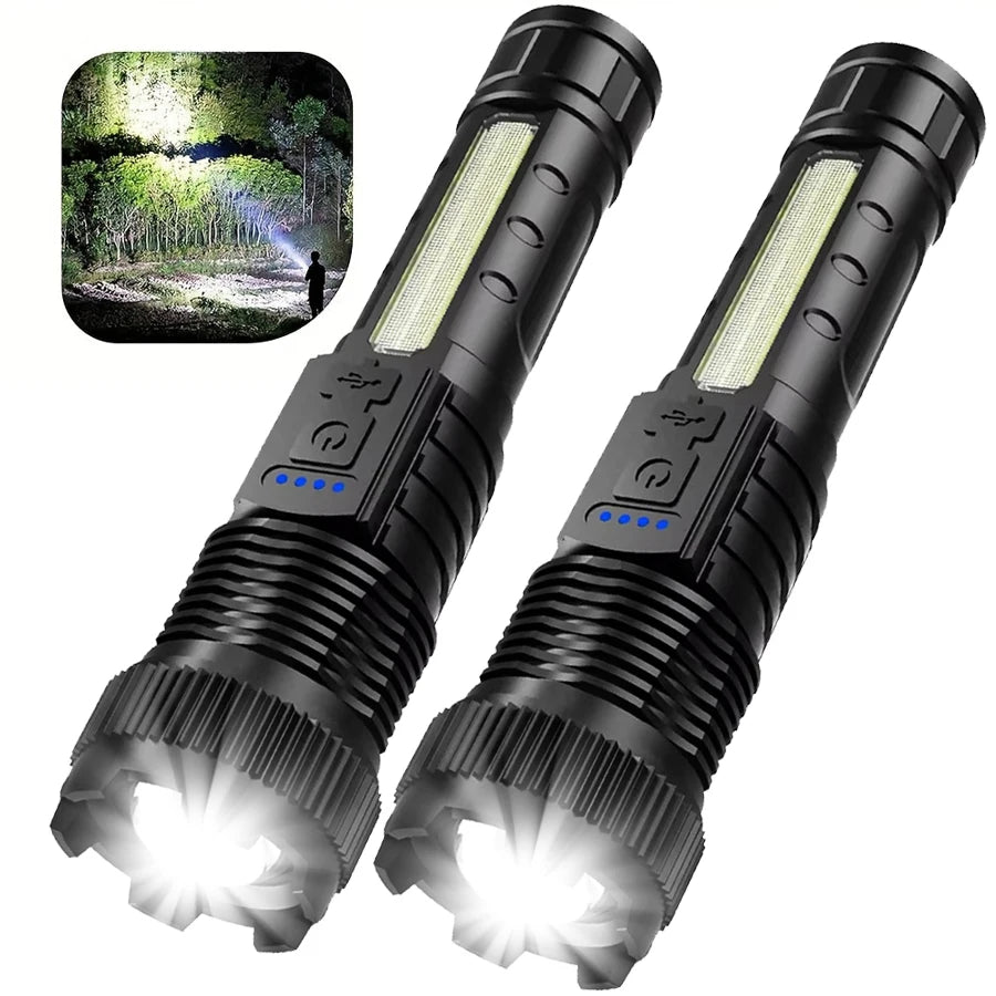 KDULIT Zoomable LED Flashlight – Type-C Rechargeable, 6 Modes