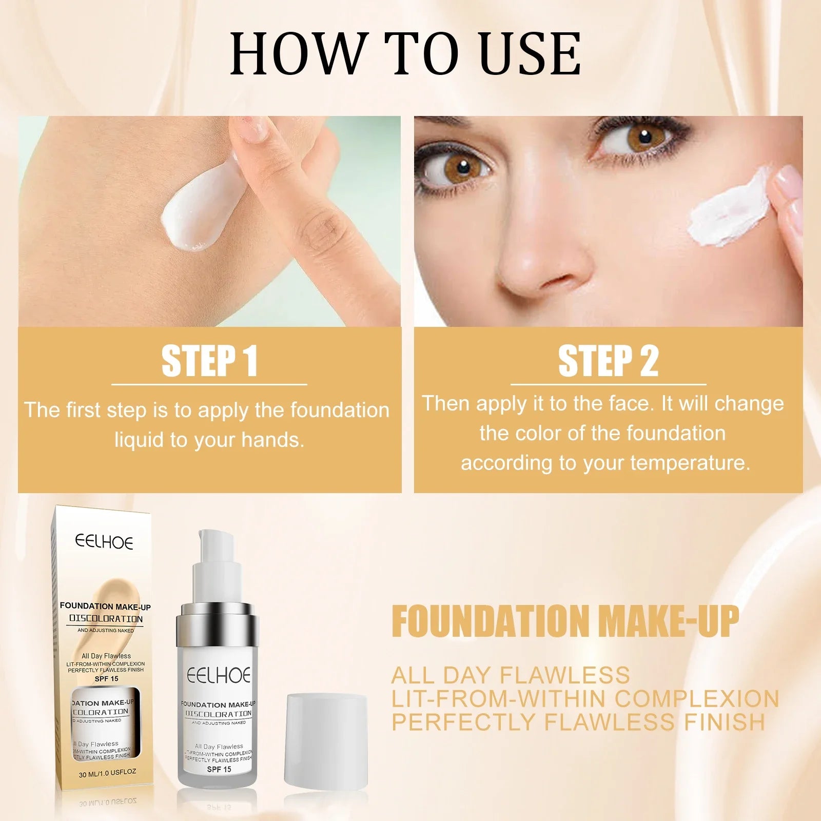 EELHOE Color Changing Foundation – Waterproof Full Coverage Liquid Foundation Zpaxo