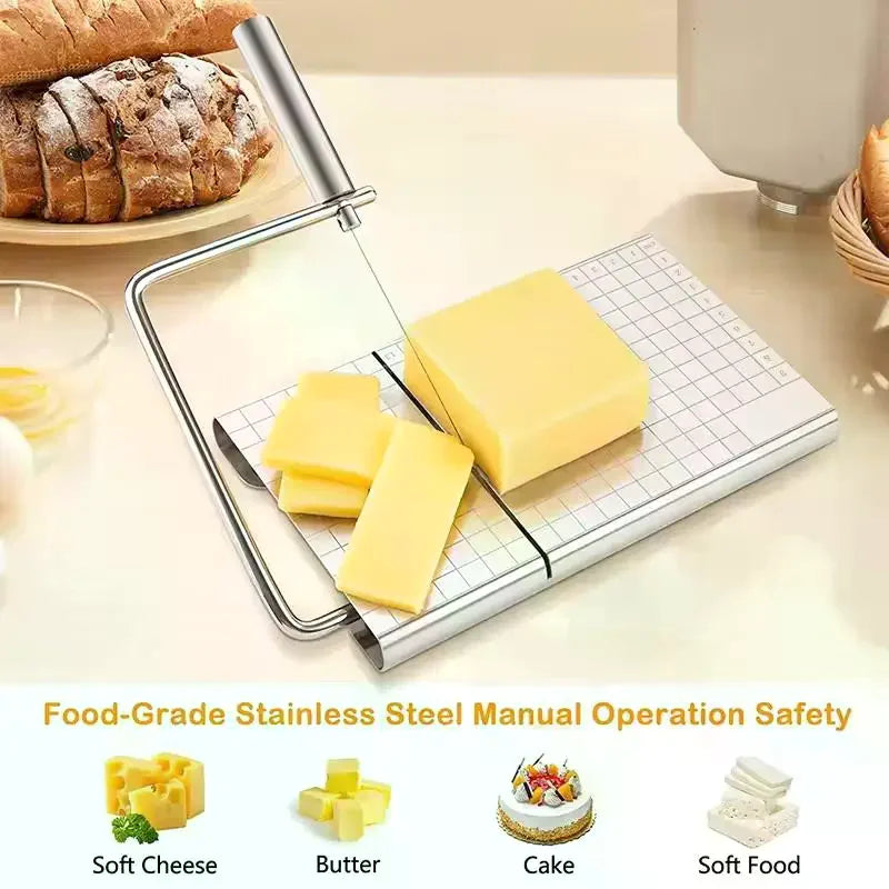 1Pc Cheese Slicer, Stainless Steel Cheese Cutter With Measurements, Heavy Duty Butter Cutter, Baking Tools, Kitchen Gadgets Zpaxo