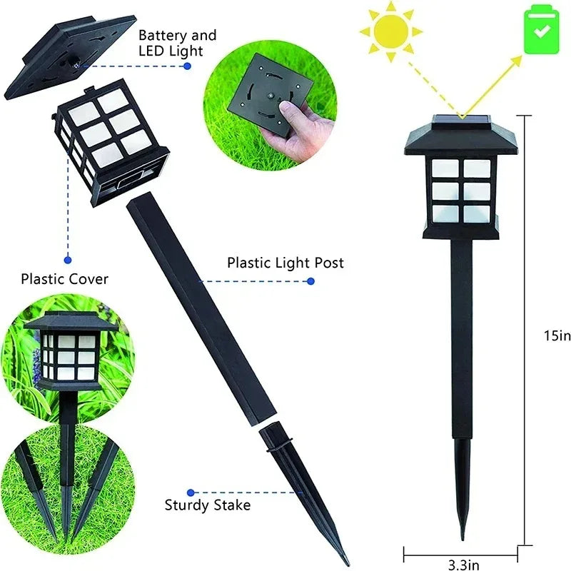 Solar Garden Pathway Lights 1 2 4 Outdoor Waterproof Walkway Decor Zpaxo