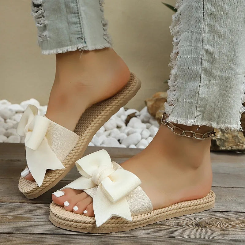 2026 Summer Fashionable Women's Casual Bow Knot Embellishment Fish Zpaxo