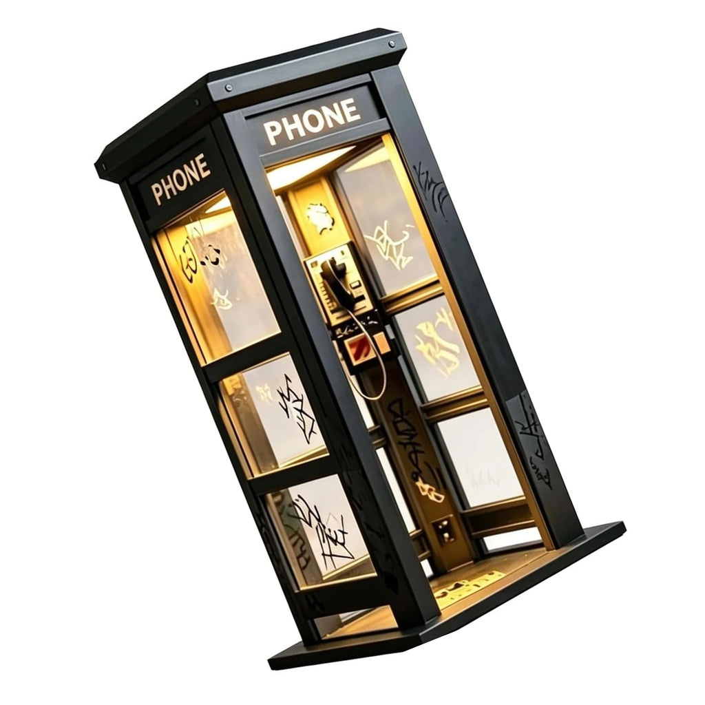 Mini Phone Booth Accent Light Decorative Classic Telephone Table Lamp