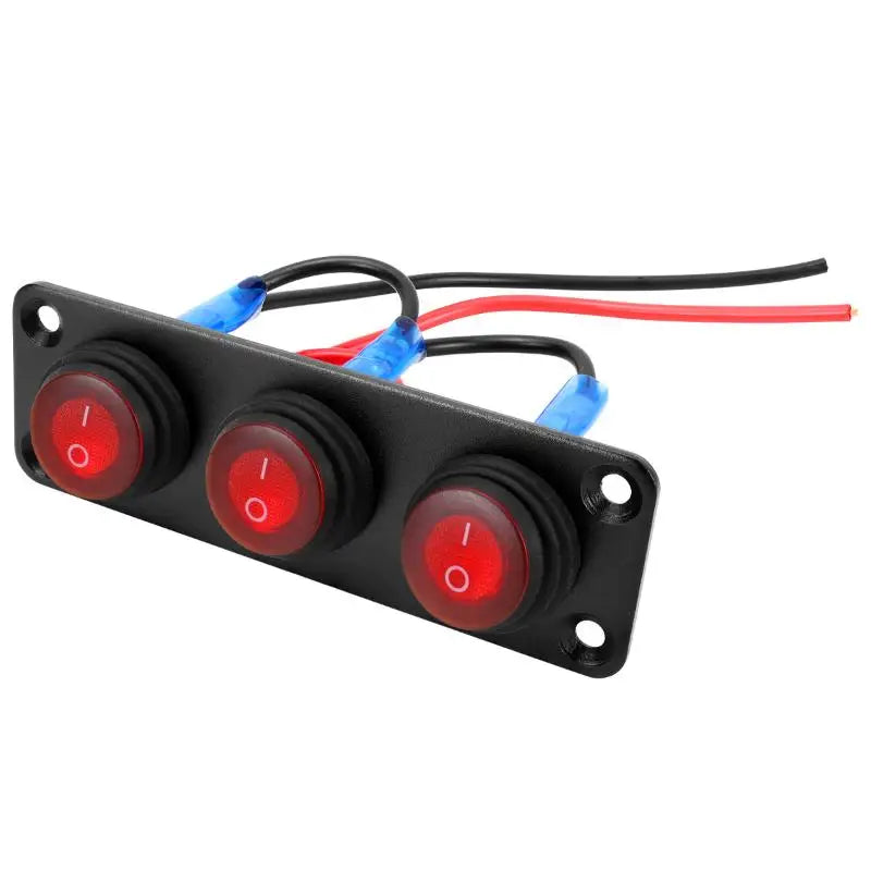 12V Waterproof 1-6 Gang Rocker Switch Panel – LED Boat & Truck