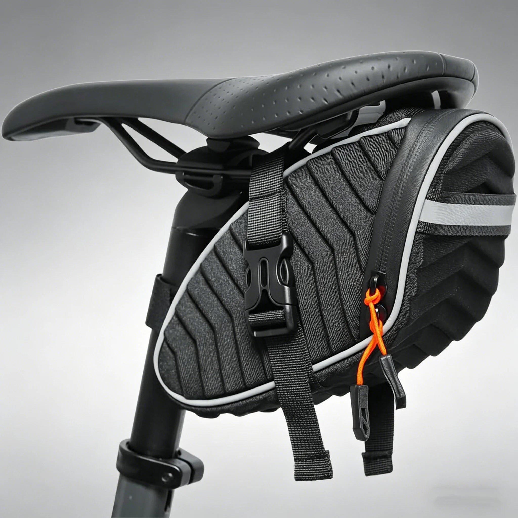 Toptrek Reflective Safety Waterproof Bike Saddle Bag Hard Shell Storage Seat Bag MTB Road Outdoor Bike Accessories Essentials Zpaxo