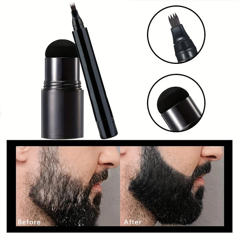 Four-pronged Beard Filler Pen Brush Hairline Eyebrow Powder Stick Zpaxo
