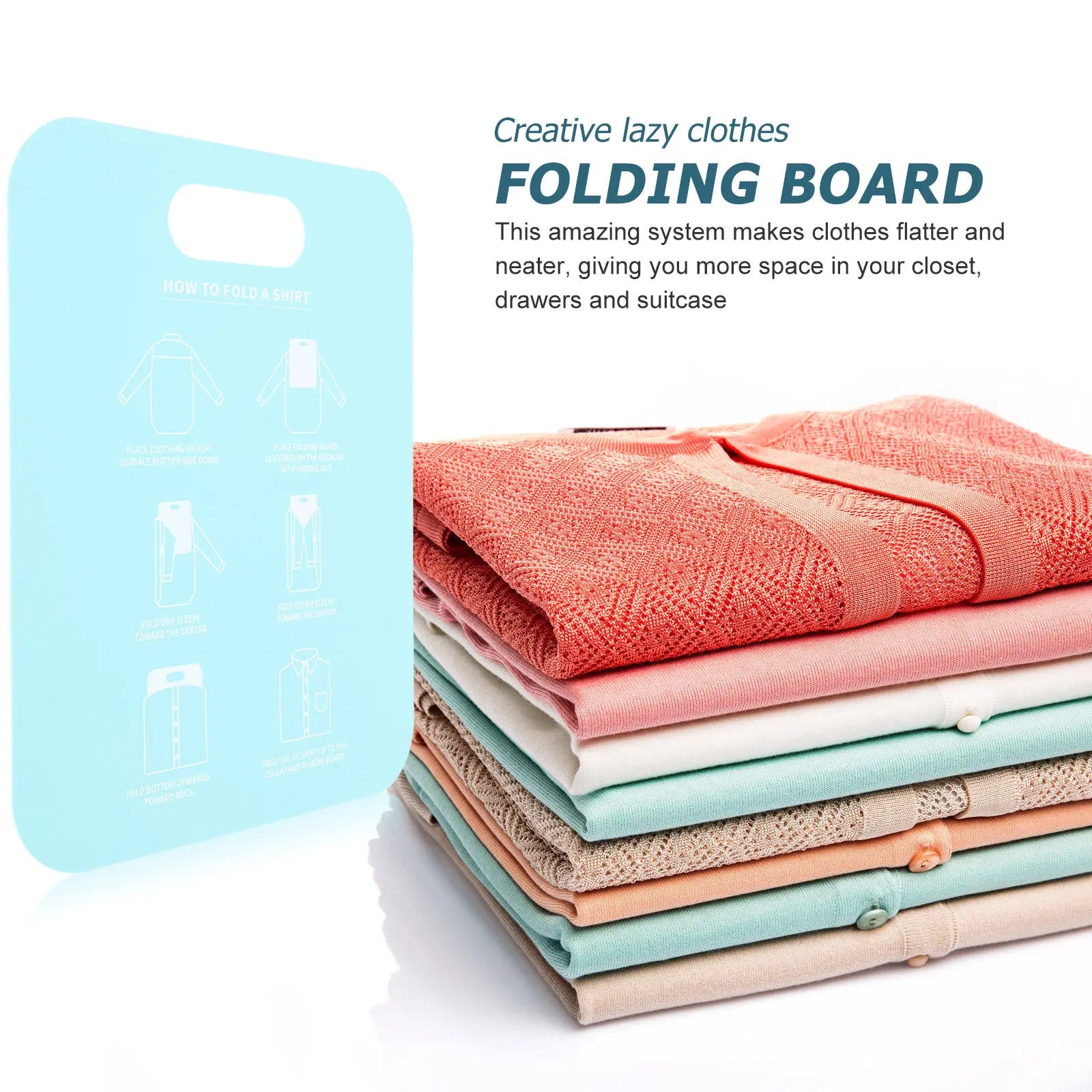 Shirt Folding Board Clothes Folder Aid Portable Anti-wrinkle