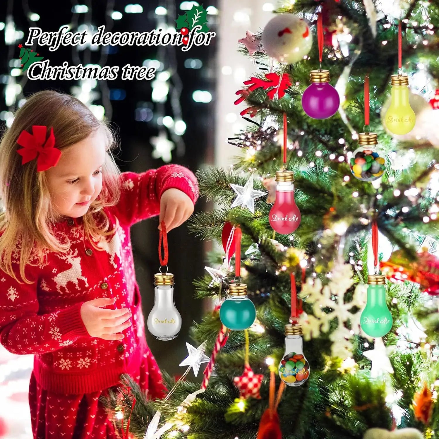 50ml Fillable Light Bulb Bottles | Christmas Décor 12-Pack