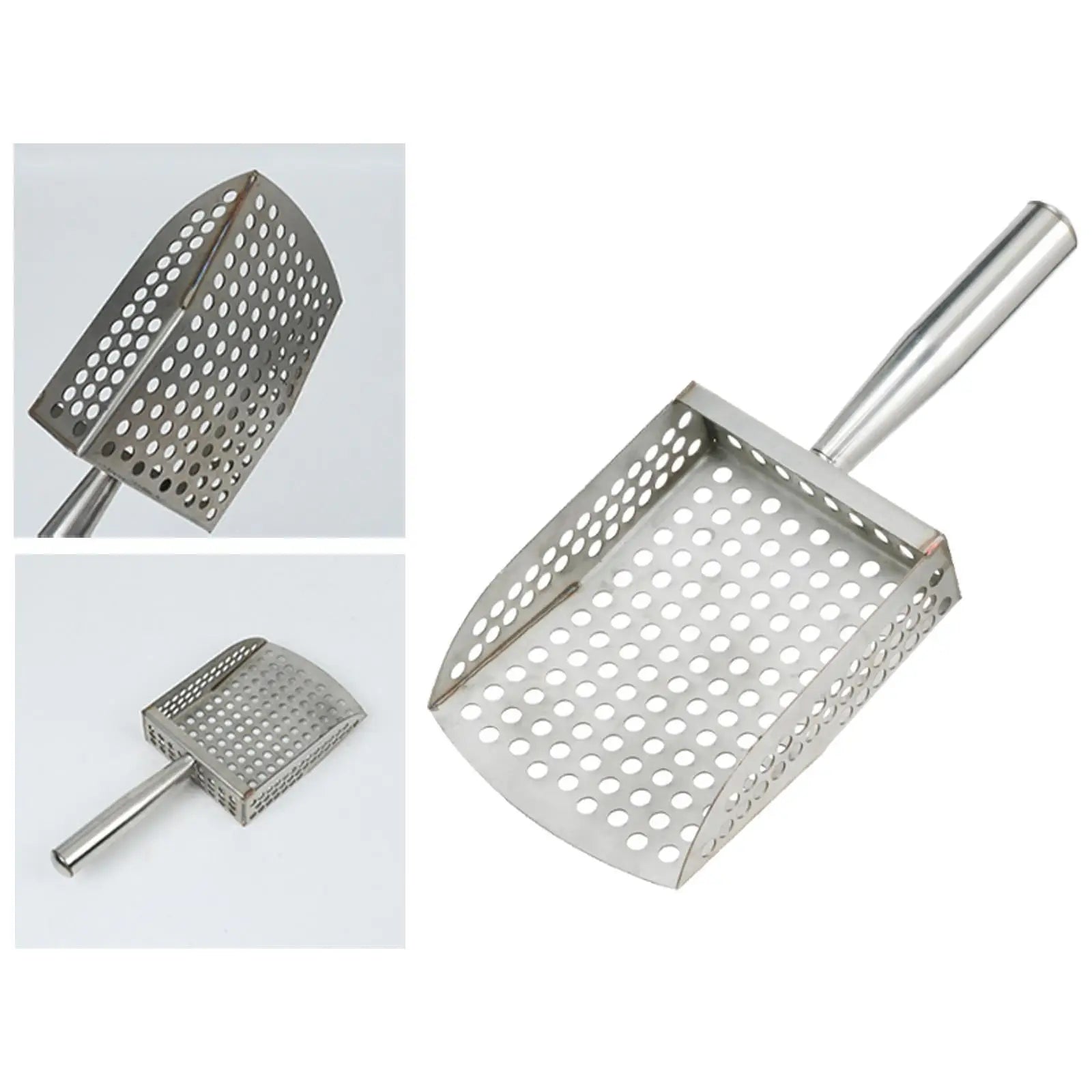 Sand Scoop Handheld Comfortable Handle Digging Sieve Sand Sifter Shovel Metal for Metal Detecting Beach Underwater Seaside Clams Zpaxo