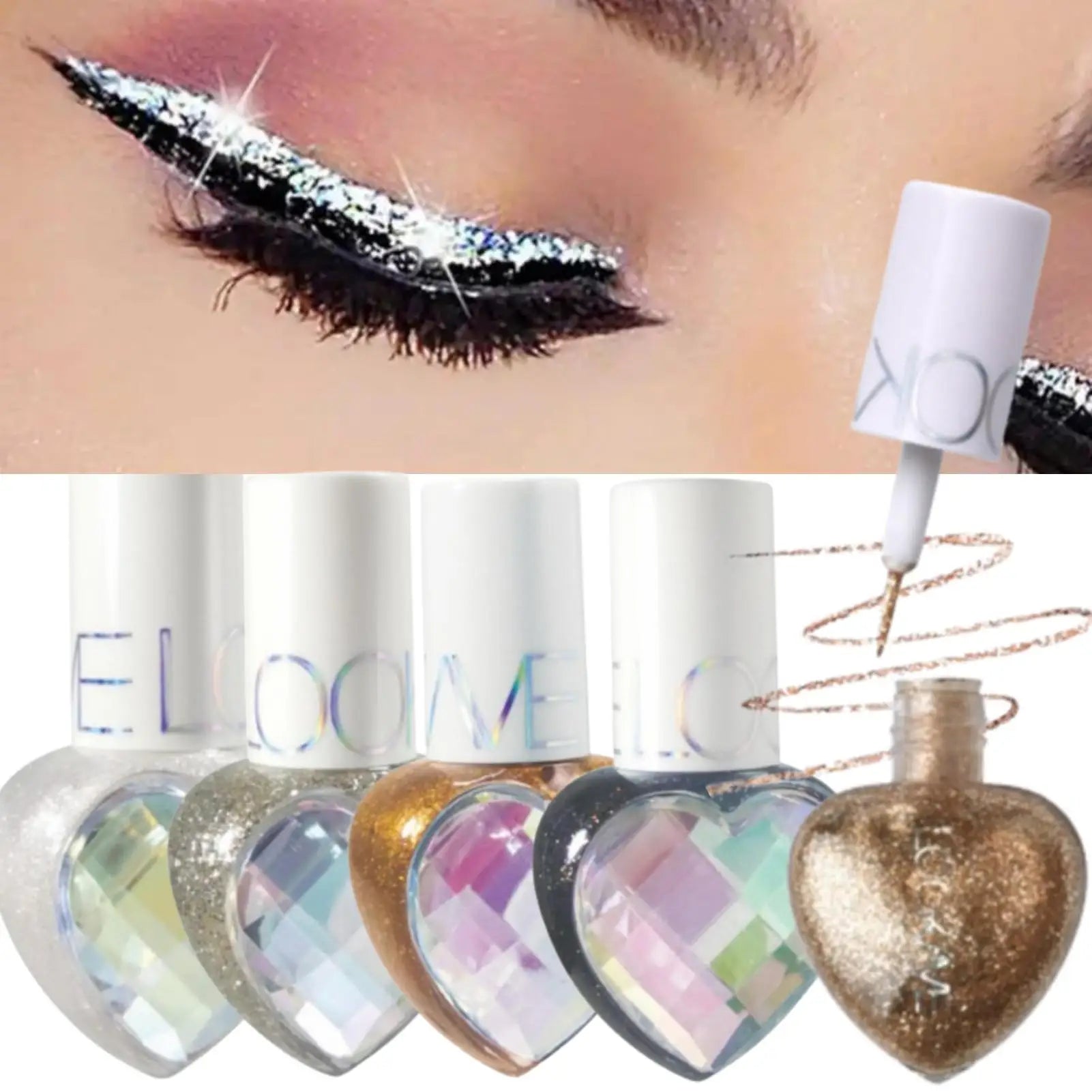 1PC Fine Shimmer, Glitter, High Pigmentation, Silky, Non-sticky, Multi-color Eyeliner,Suitable for Music Festivals and Parties Zpaxo