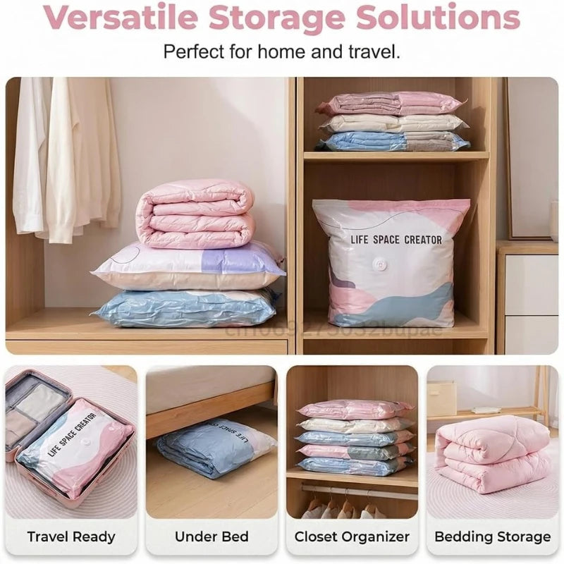 No-Pump Vacuum Storage Bags, Pump-Free Large Capacity Vacuum Storage Bags, Large Vacuum Compression Bags Without A Pump Fo Zpaxo