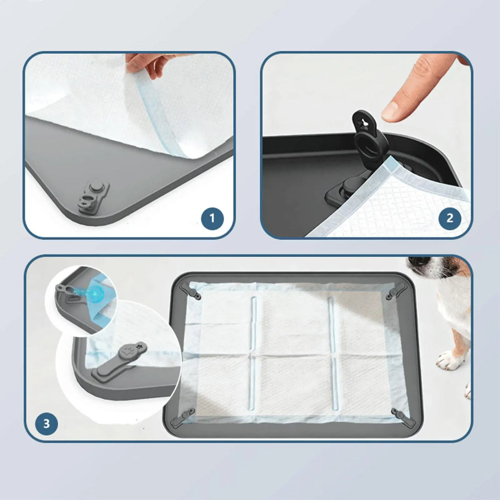 Silicone Dog Pee Pad Holder – Leak-Proof Puppy Potty Tray Puppy Potty Tray Zpaxo