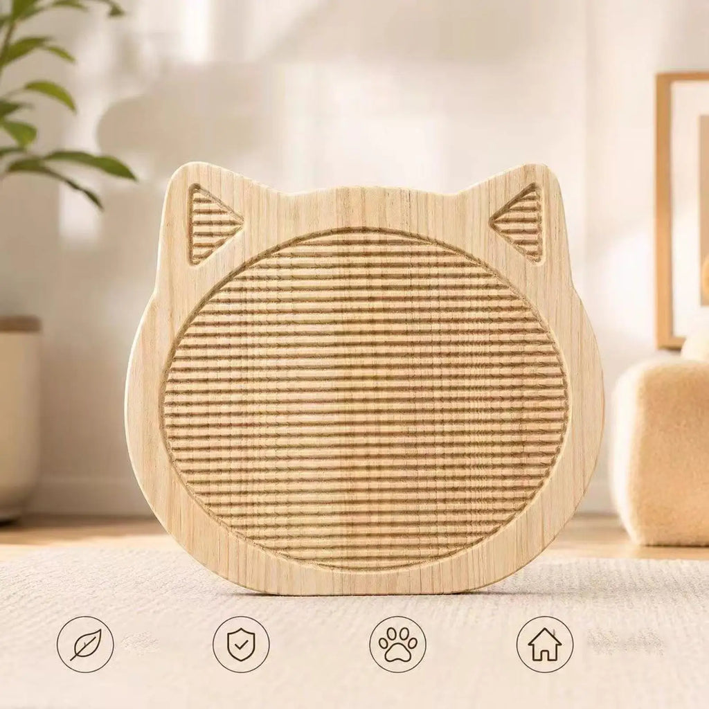 Cat Scratching Board Wooden Kitten Exercise Scratcher Pad Indoor Home