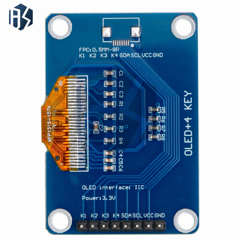 0 96-Inch I2C OLED Display Module 128 64 White SSD1315-Driven 4 Zpaxo