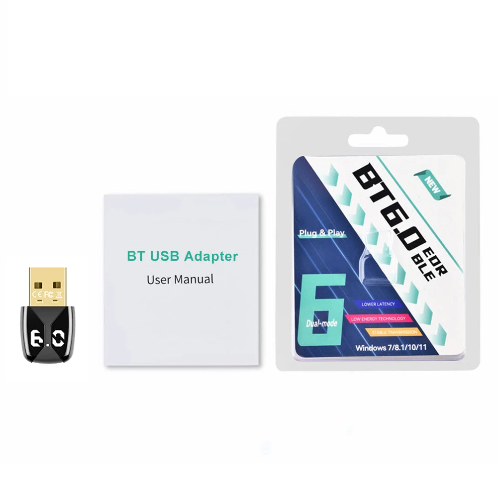 BT 6 0 Adapter USB Dongle Plug Play Wireless Mouse Keyboard