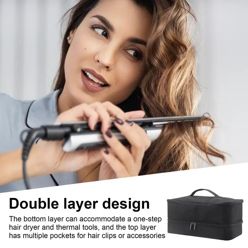 Portable Hair Dryer Case Waterproof Large Capacity Curler Bag
