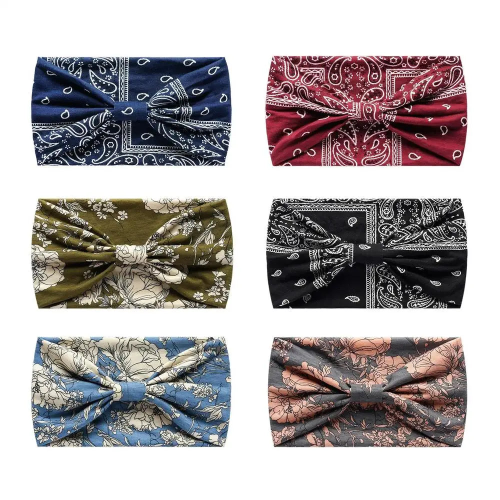 6Pcs Twisted Wide Headbands for Women Large Turban Workout Headband Fashion Yoga Hair Bands Boho Twisted Thick Hair Accessories Zpaxo 6Pcs