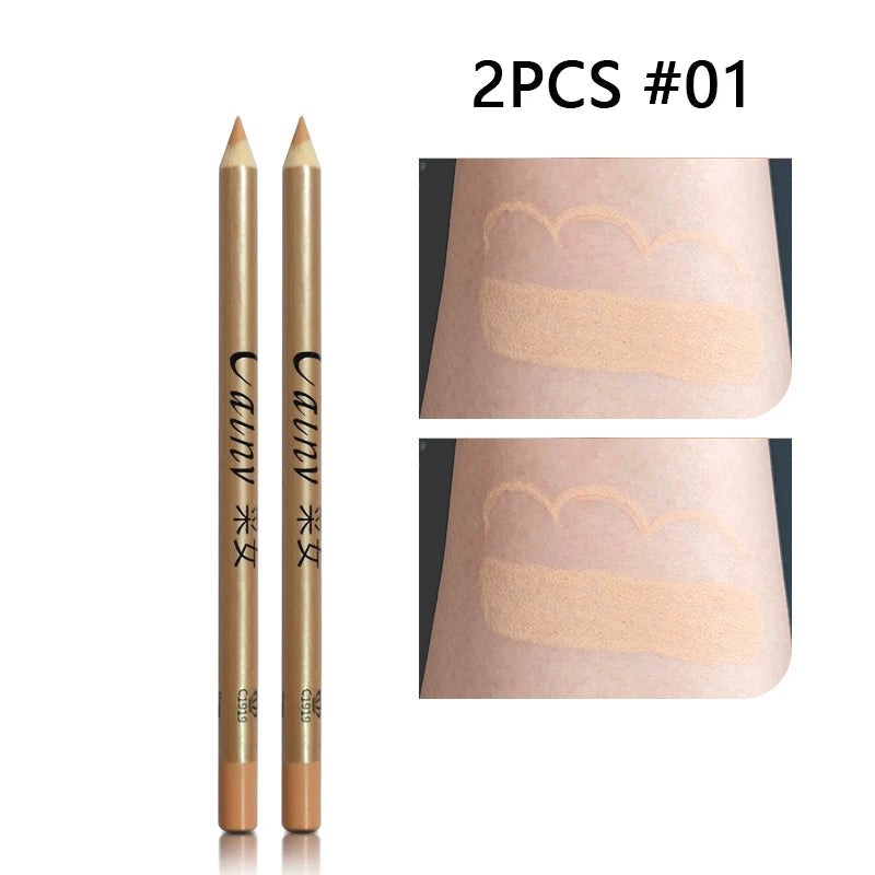Concealer Pencil Covers Eyebrows Dark Circles Spots Natural Contour Zpaxo 2Pcs 01