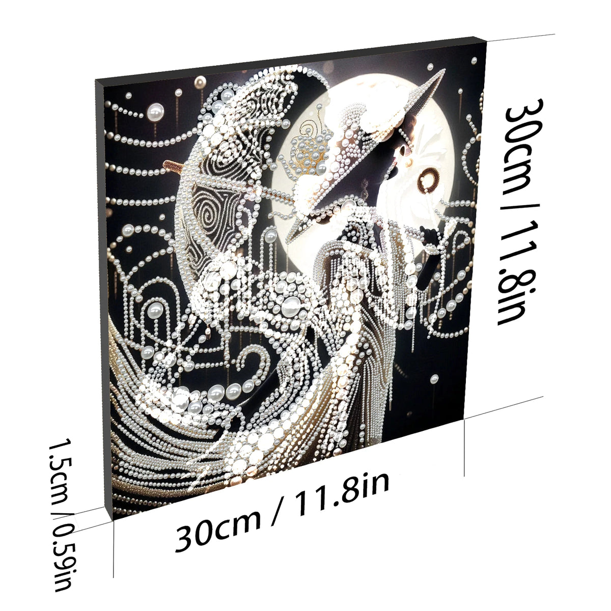 DIY Ladies Pearl Diamond Painting Gem Art 30x30cm Dots Paintings Zpaxo lady-1