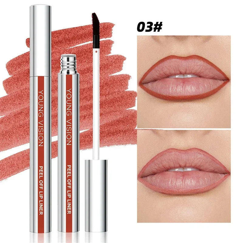 3 Colors Peel Off Lip Liner Highly Pigmented Matte Lip Liner Tattoo Long Lasting Waterproof Lipliner Pencil Non-Stick Lips Gloss Zpaxo 03