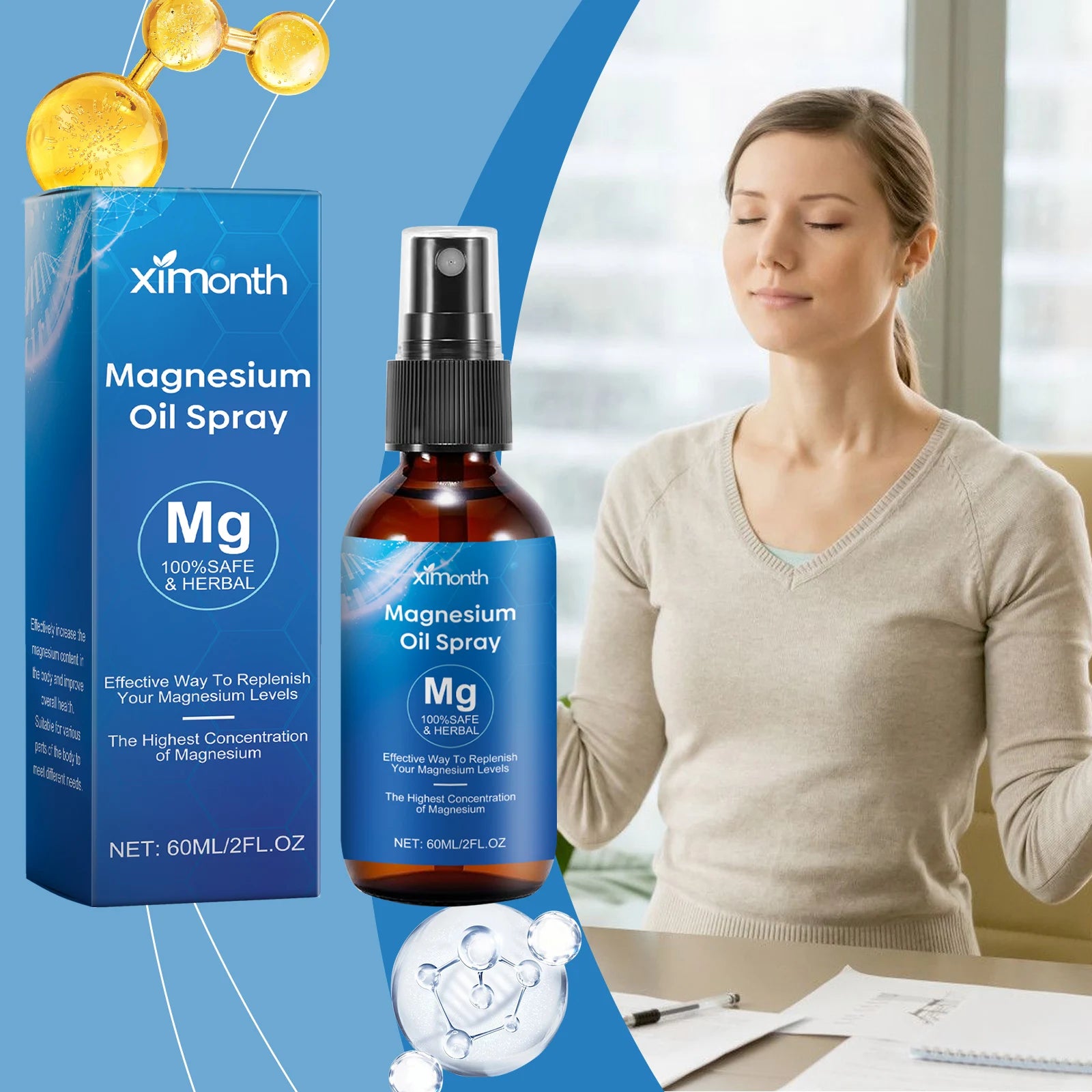 Magnesium Oil Spray – Muscle Pain Relief, Sleep & Skin Care Magnesium Body Spray Zpaxo