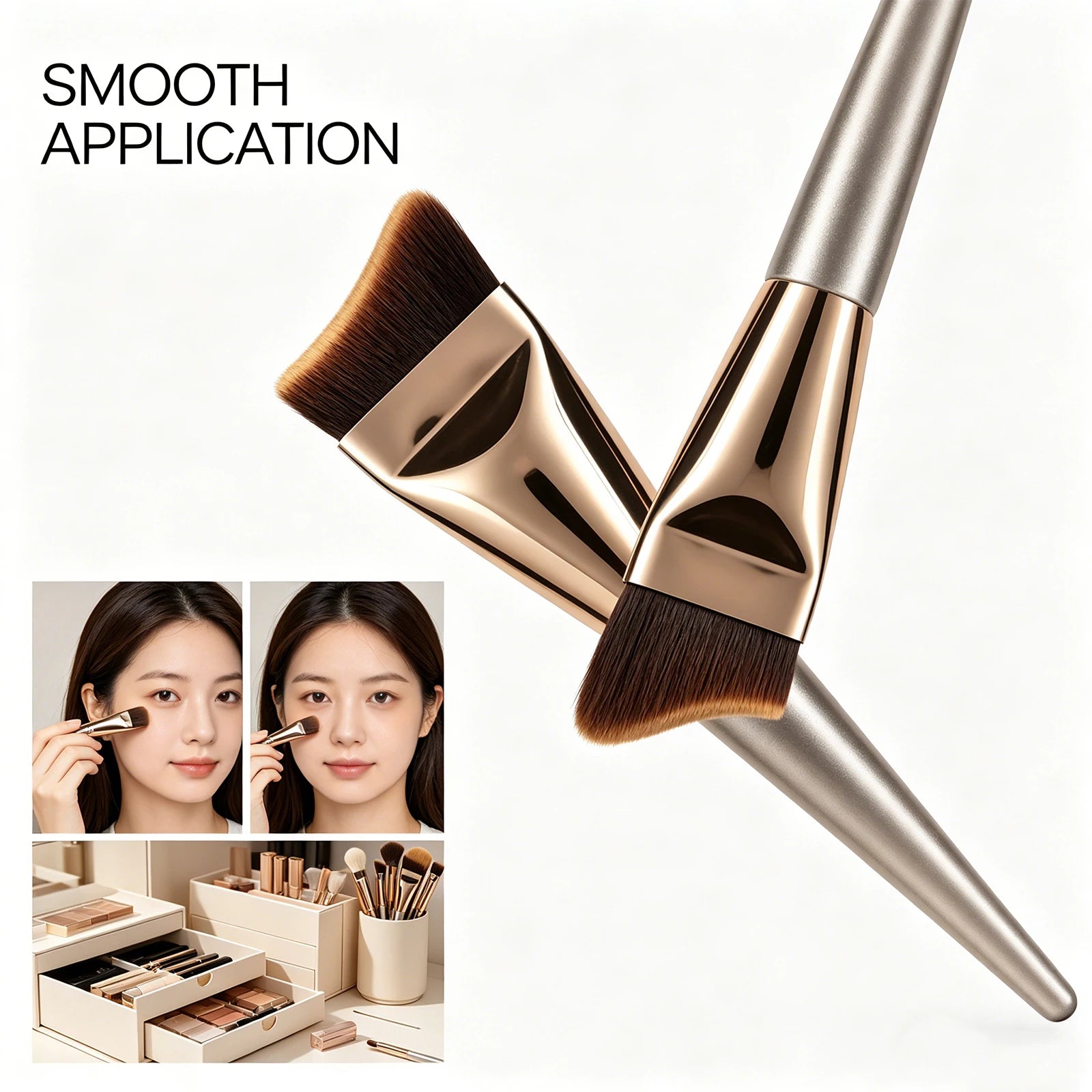 Even Coverage Flawless Base Soft Smooth Foundation Brush Easy Application High Powder Absorption Beauty Tool Flawless Makeup Zpaxo