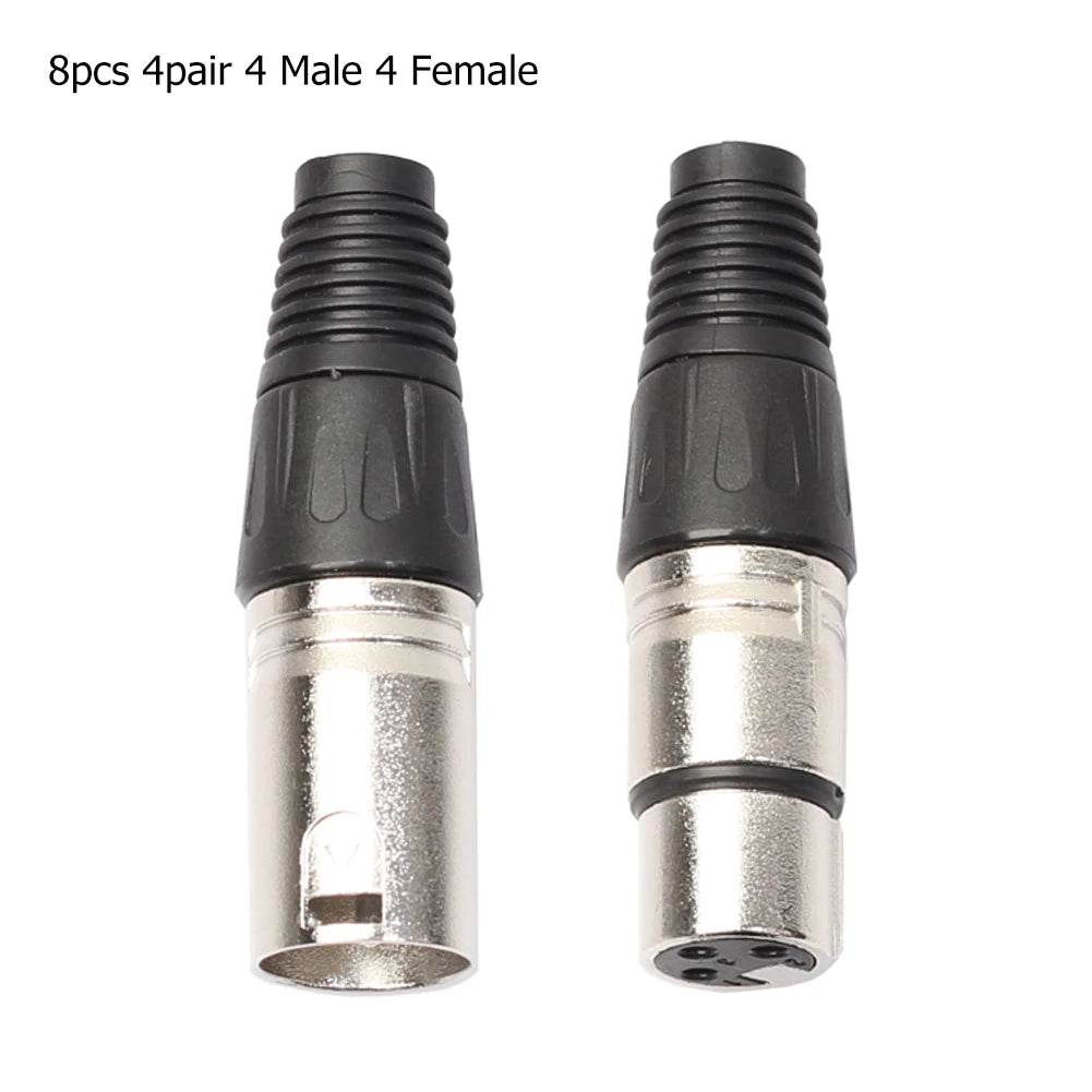 8pcs Zinc Alloy Case XLR 3 Pin Male Female Audio Adapter Plug Connector for Mic Zpaxo