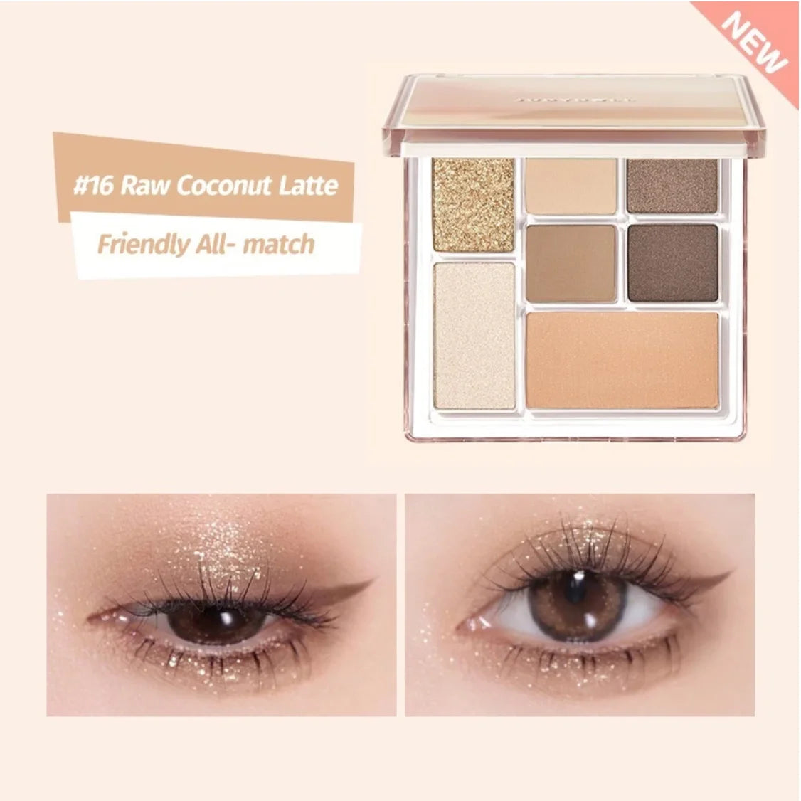 Judydoll 7-Color Palette Eyeshadow Highlight Powder Eye Long Lasting Zpaxo 16
