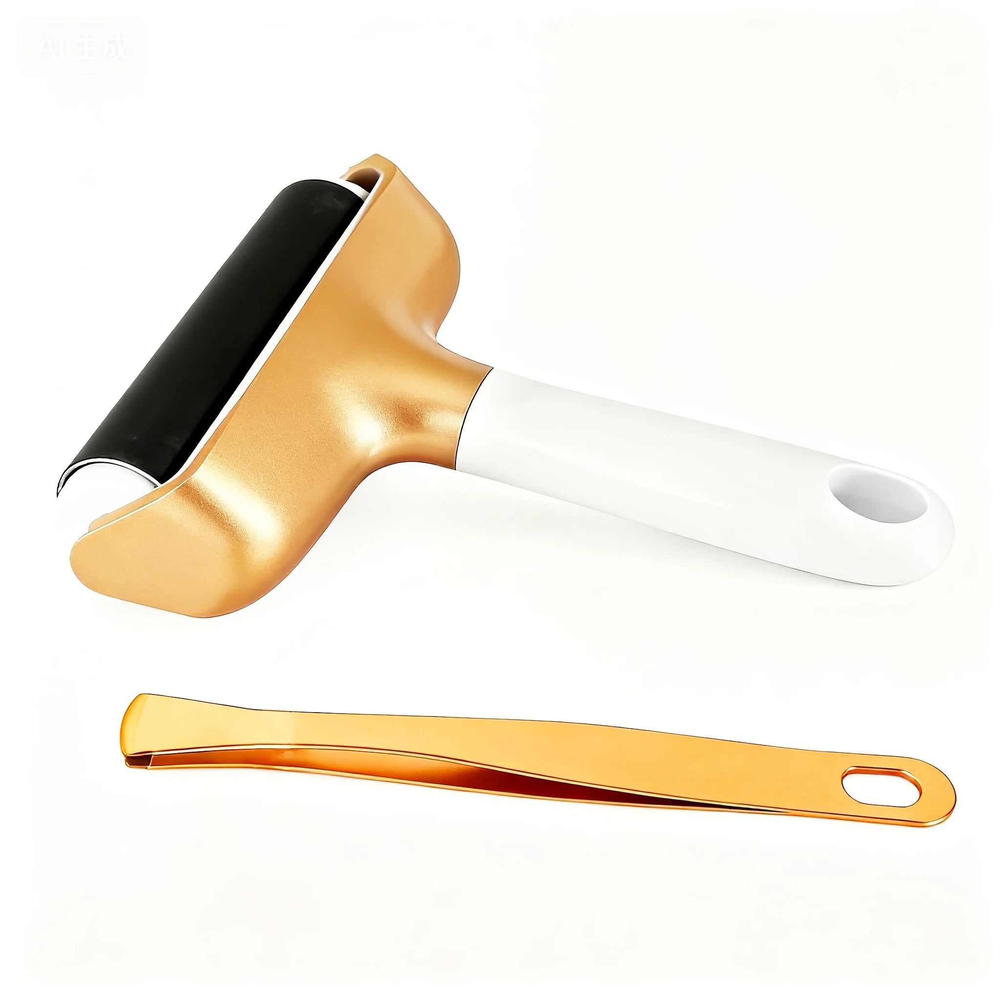 Gold Vinyl Rubber Roller&Gold Tweezers, Rubber Roller and Material Tweezers Removal Tool, Compatible with Maker, Explore Zpaxo