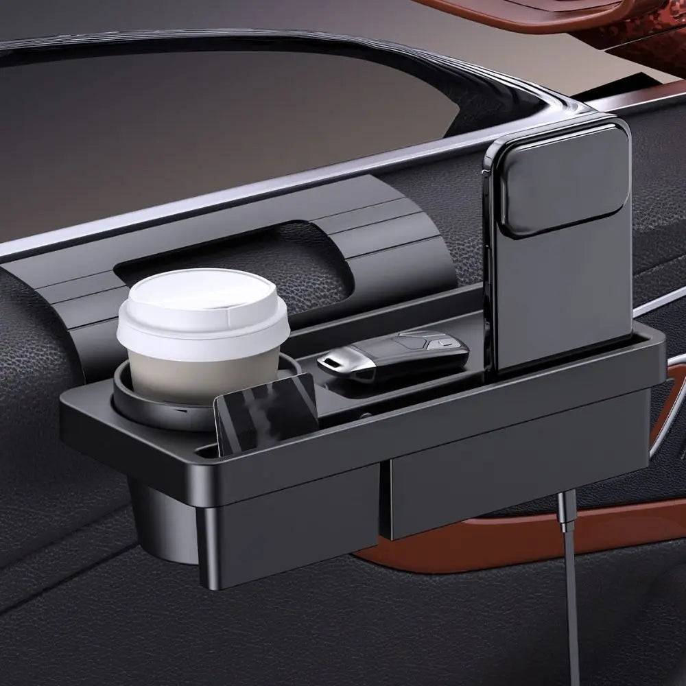 Convenient Storage Barrel Pocket Cup Holder Multi-functional Storage Box Car Storage Tidy Durable Storage Box Auto Organization Zpaxo