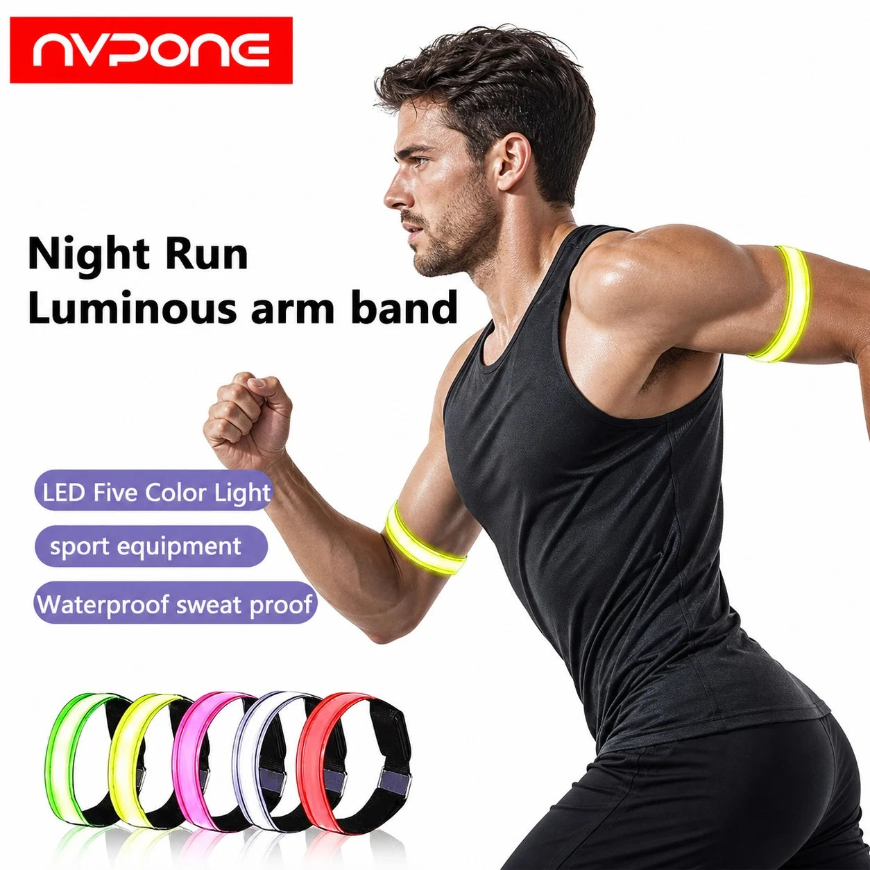 Outdoor Night Running LED Wristband Light Emitting Arm Guard Cycling
