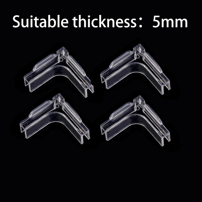 Acrylic Transparent Anti-collision Fish Tank Corner Protector Adhesive Free Protective Cover Aquarium Accessories 4Pcs Zpaxo 5MM