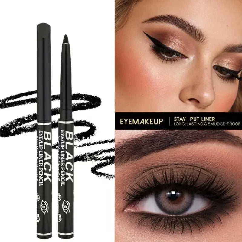 1- Silky Black Eyeliner Pencil Smooth Waterproof Sweatproof