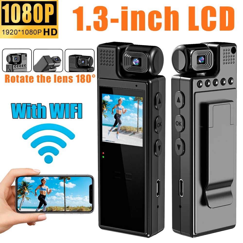 Mini Camera 1080P Wifi Screen Portable Digital Video Recorder Bodycam