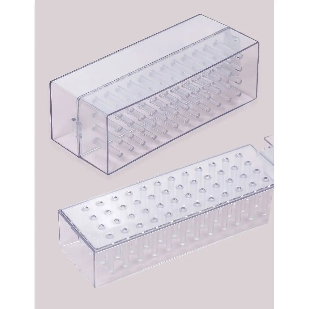 Transparent Nail Drill Bits Storage Box Professional Dustproof Zpaxo