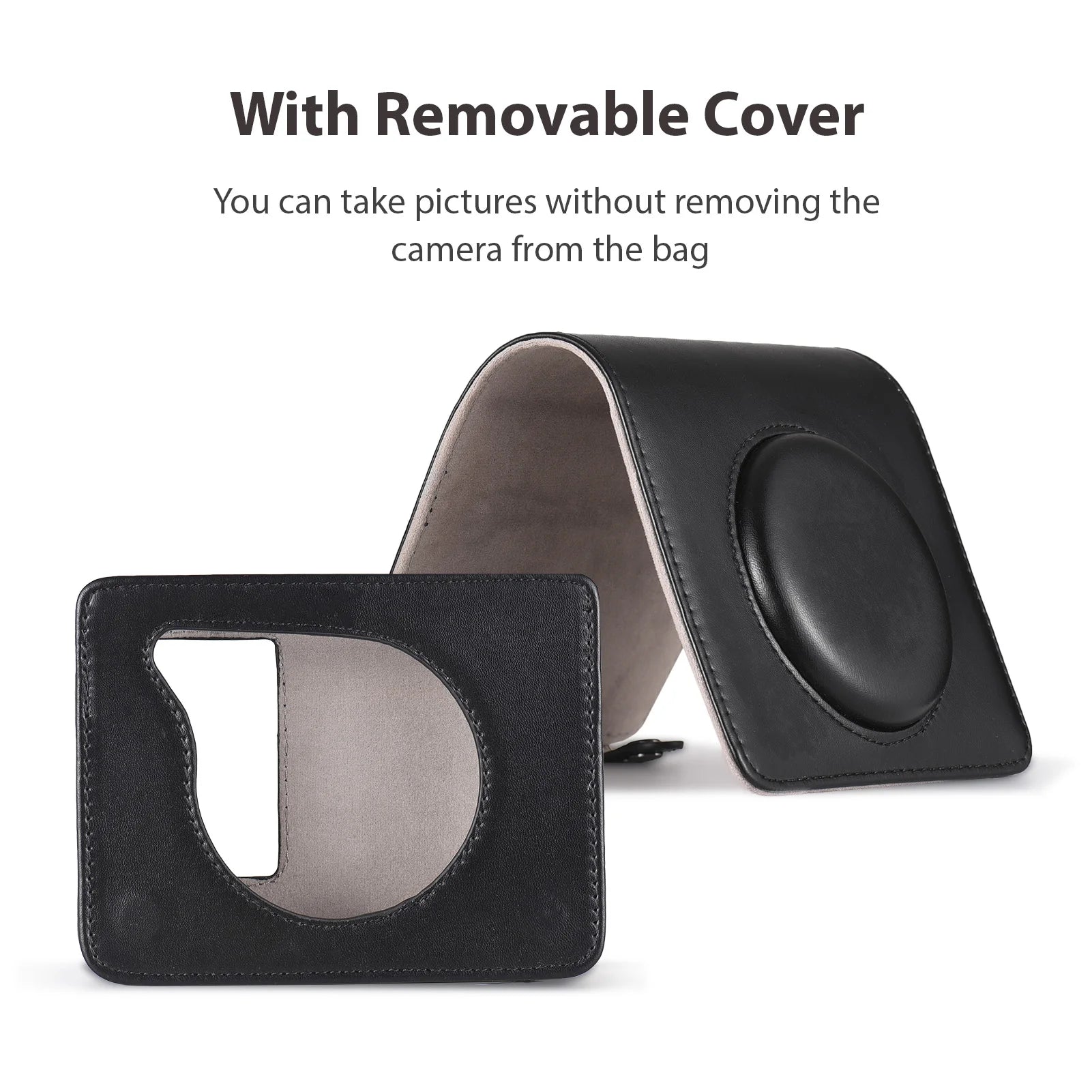 Portable Instant Camera Bag Camera Case Retro Style PU Leather Carrying Case Replacement for Kodak C300R/ Mini Shot 3 with Adjus